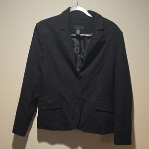 Attention Black Structured Blazer Professional Suit Jacket